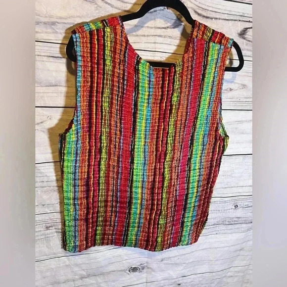 Caren Brook Vintage Colorful Striped Tank Top - Picture 4 of 6